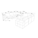 Upholstered Large Arms Sectional With Recliner Seats