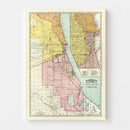 Vintage Map of Chicago, Illinois 1897