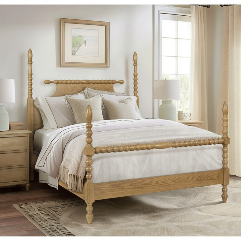 Queen Bed Turned Legs - Natural, photo 3 of 10