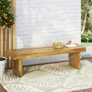 Nahanni Rustic Acacia Wood Bench with Slat Design - Natural