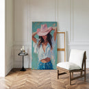 Pink Cowgirl Hat – Western Chic Wall Art