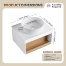 Floating Bathroom Vanity With Glossy Round Vessel Sink