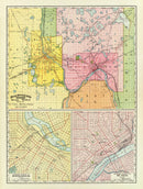 Vintage Map of Saint Paul, Minnesota 1897