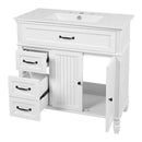 Bathroom Vanity With Sink, 2 Doors 2 Drawers, Freestanding Design by HouseOfZazla