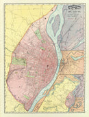 Vintage Map of Saint Louis, Missouri 1897