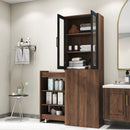 70.87" High Display Storage Cabinet with Multi-Tier Shelves and Glass Doors by HouseOfZazla