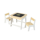 3-Piece Kid’s Room Bundle: Twin Size Wooden House Bed + Kid's Table and Chairs Set + Kids 2-Shelf Bookcase