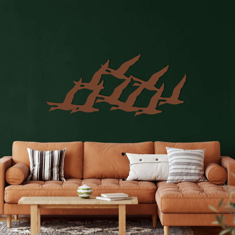 Geese Flock Metal Wall Art