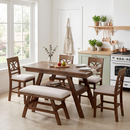 Topmax 6-Piece Wood Counter Height Dining Table Set with Storage Shelf by HouseOfZazla