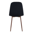 Luxury Simple Chair (Set of 4) Linen Cotton High Resilience Dining Chair With Metal Color Leg - Black / Walnut by HouseOfZazla