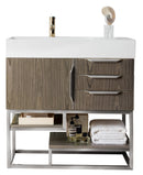 James Martin Columbia 36" Single Vanity Cabinet, Ash Gray