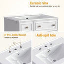 Transitional Style Bathroom Vanity Cabinet With Ceramic Sink by HouseOfZazla