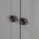 24" Grey Modern Sleek Bathroom Vanity Elegant Ceramic Sink with Solid Wood Frame Open Style Shelf