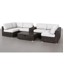 Elegant 4 Person Wicker Patio Seating Set With Cushions And Glass Top Table