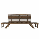 TOPMAX Outdoor Adjustable Patio Wooden Daybed Sofa Chaise Lounge