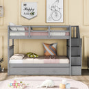 Stairway Bunk Bed With Storage And Guard Rail For Bedroom by Unique Piece Furniture