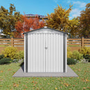 Garden Tool Shed Metal Storage Shed With Peaked Roof Waterproof Lockable Door by HouseOfZazla