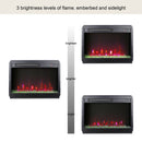 23 inch electric fireplace insert, ultra thin heater with crystal & realistic flame, remote control with timer, overheating protection,with side light