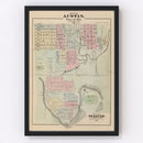 Vintage Map of Austin, Minnesota 1874