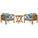 Patio Conversation Set, Outdoor Wood Conversation Seat (Set of 2)