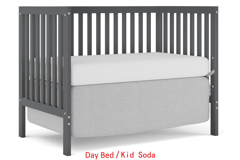5-In-1 Convertible Crib, Converts from Baby Crib to Toddler Bed, Fits Standard Full-Size Crib Mattress, Easy to Assemble 53x29x9 Inches-STORM GREY