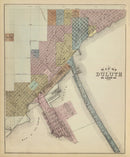 Vintage Map of Duluth, Minnesota 1874