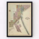 Vintage Map of Duluth, Minnesota 1874