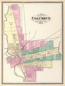 Vintage Map of Columbus, Ohio 1872