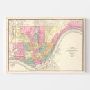 Vintage Map of Cincinnati, Ohio 1872