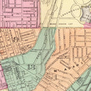 Vintage Map of Cincinnati, Ohio 1872