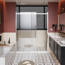 Frameless Shower Door Single Sliding, Adjustable Zinc Roller Rail - Chrome by HouseOfZazla