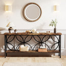 Extra Long Console Table With Open Storage Shelves by HouseOfZazla