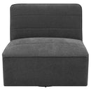 Cobie Upholstered Armless Swivel Chair Dark Charcoal