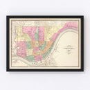 Vintage Map of Cincinnati, Ohio 1872