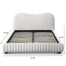 Norme - Queen Size Upholstered Low Profile Platform Bed - Cream by HouseOfZazla