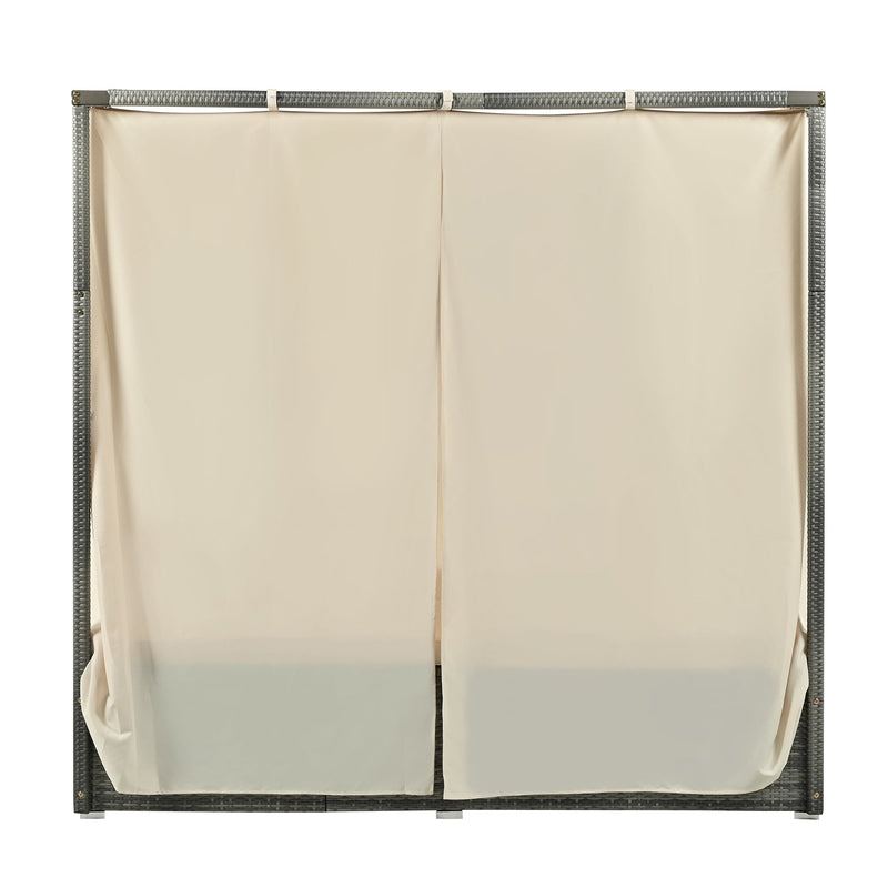 Adjustable Sun Bed With Curtain, High Comfort, With 3 Colors