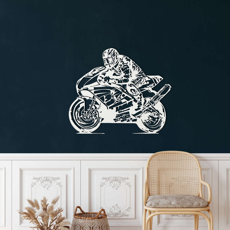 Motorcycle Race Metal Wall Art