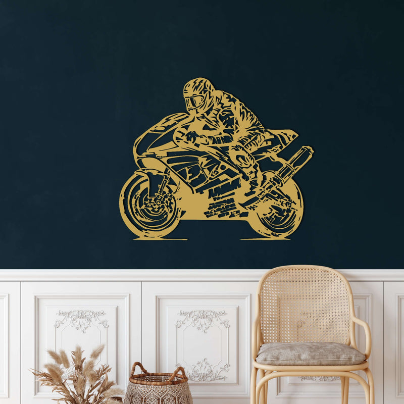 Motorcycle Race Metal Wall Art