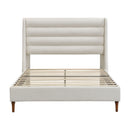 Modern Upholstered Platform Bed With Wave Shaped Headboard by HouseOfZazla