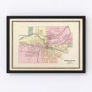 Vintage Map of Springfield, Ohio 1872