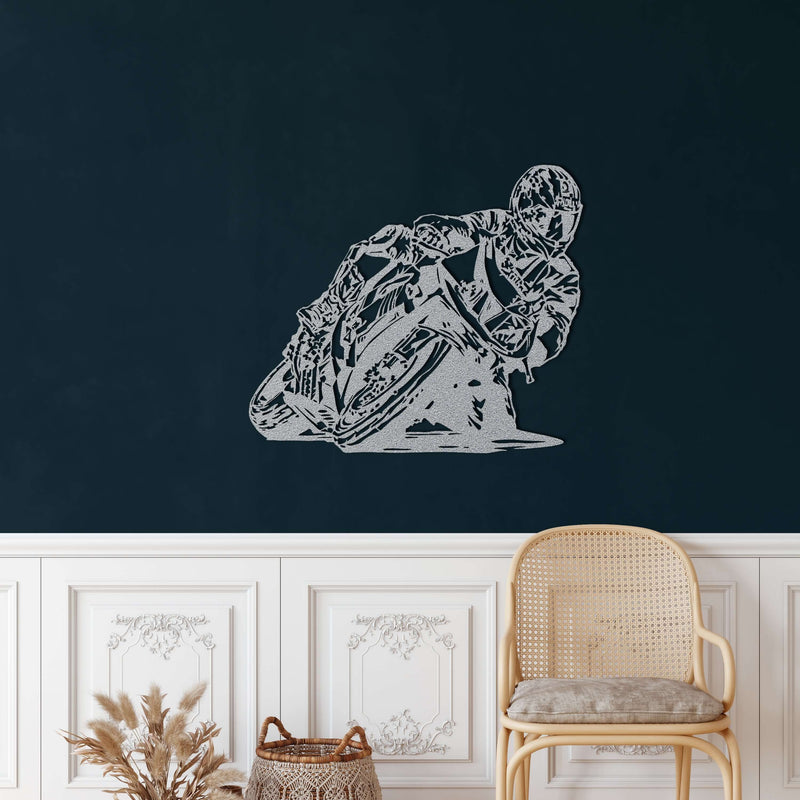 Motorcycle Race Metal Wall Art
