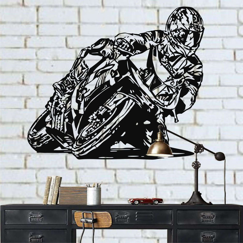 Motorcycle Race Metal Wall Art