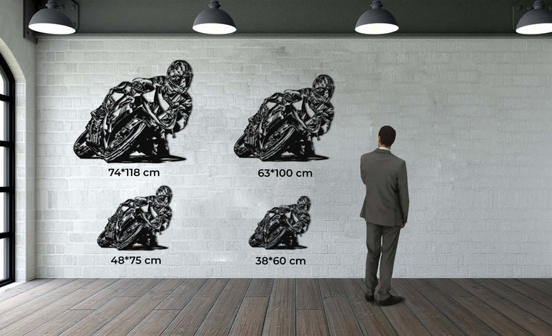 Motorcycle Race Metal Wall Art