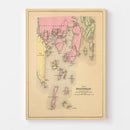 Vintage Map of Boothbay, Maine 1894
