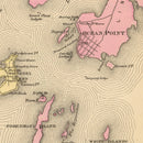 Vintage Map of Boothbay, Maine 1894