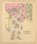 Vintage Map of Boothbay, Maine 1894