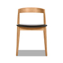 Raven - Stacking Sculpted Oak Dining Chair - Warm Natural Brown / Black