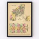 Vintage Map of Casco Bay, Maine 1894