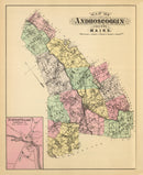 Vintage Map of Turner, Maine 1894