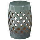 Outsunny 13' x 18' Ceramic Garden Stool with Woven Lattice Design & Glazed Finish by HouseOfZazla